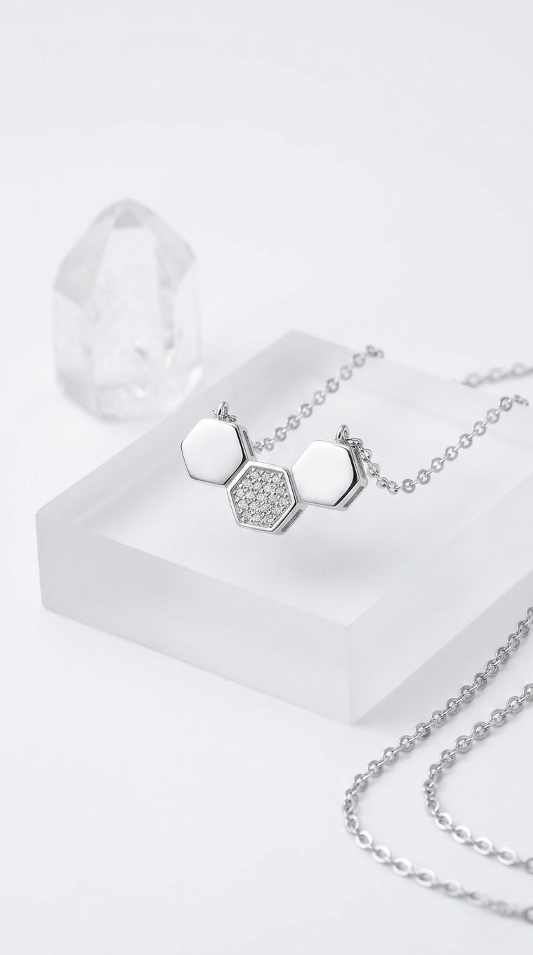 Hexelle Prism Necklace | 925 Sterling Silver