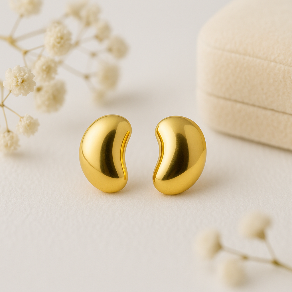 Aurora Bean Stud Earrings - Demi Fine