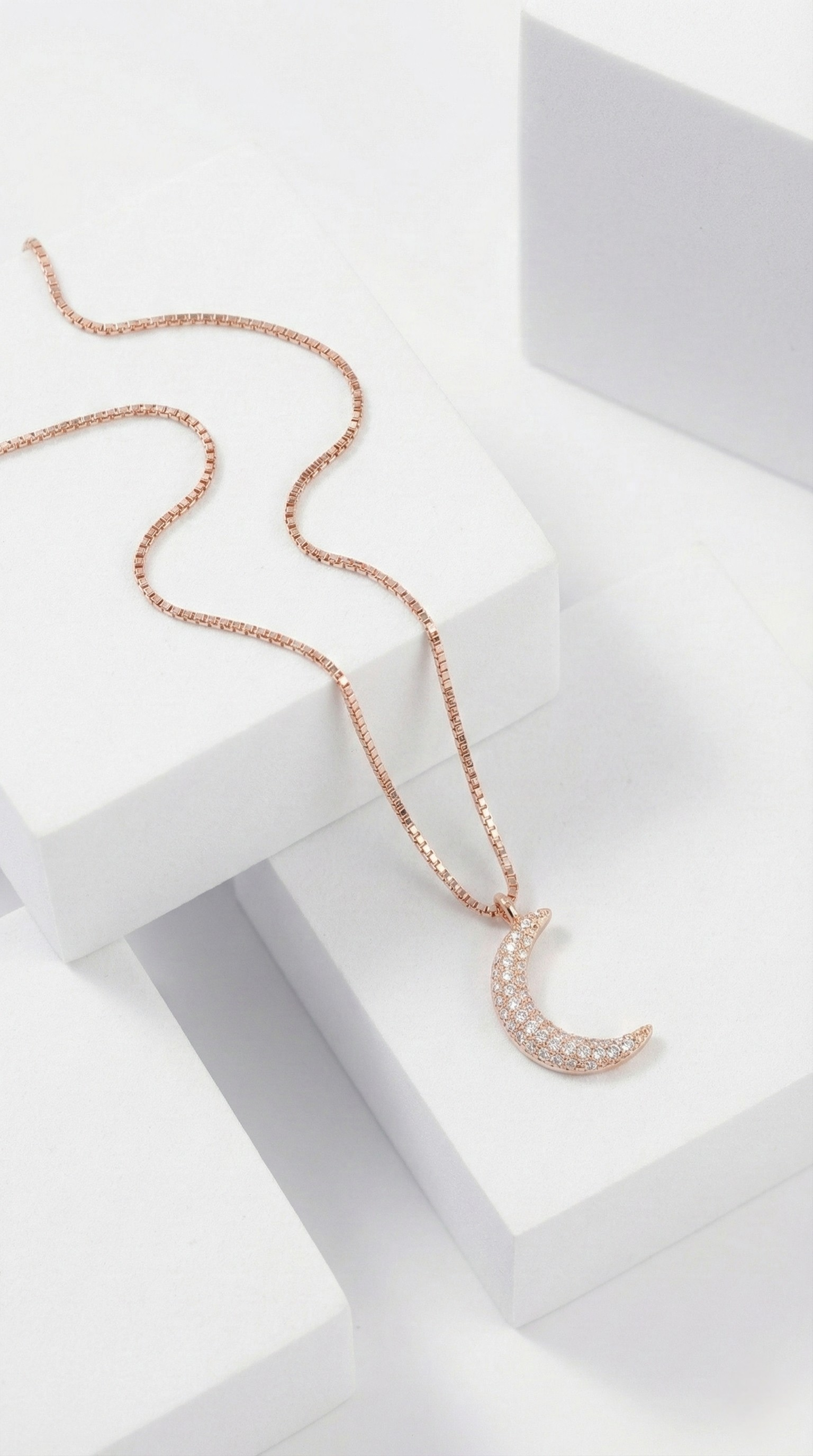 Celestial Crescent Necklace | 925 Sterling Silver