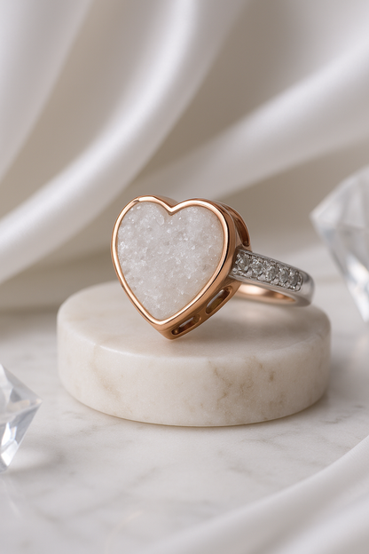 Aurora Heart Frost Ring - Sterling Silver