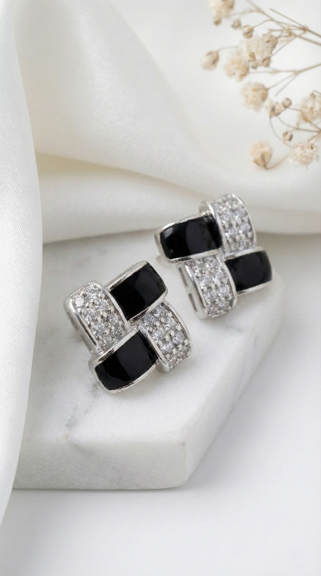 Ébène Weave Stud Earrings | 925 Sterling Silver