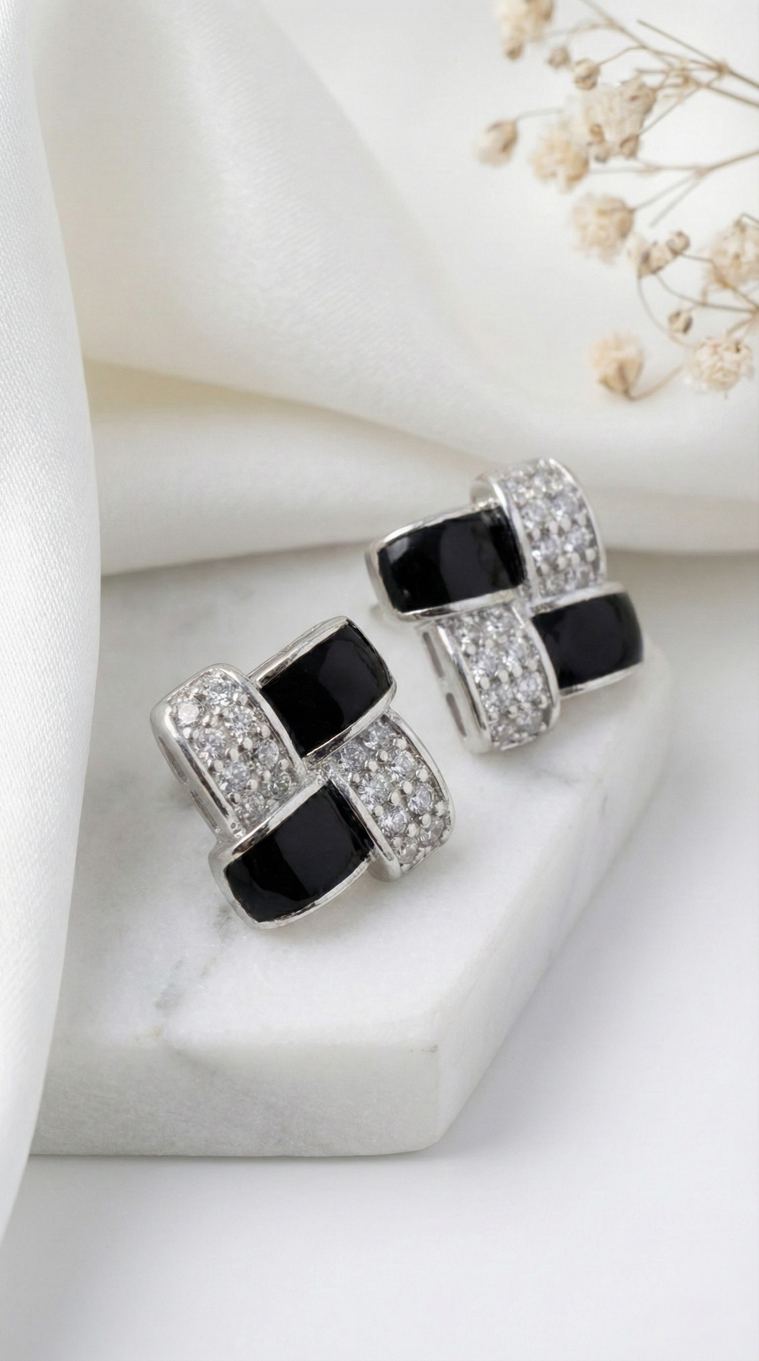 Ébène Weave Stud Earrings | 925 Sterling Silver