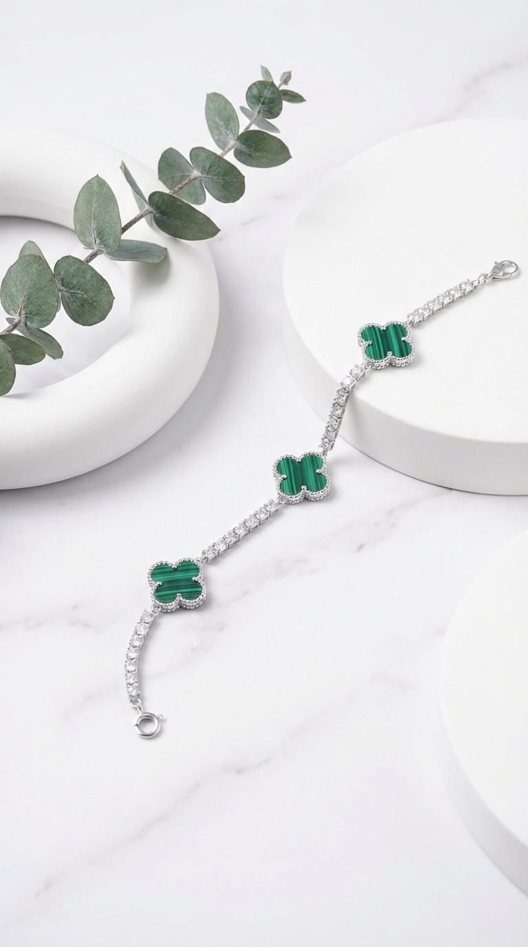Verde Clover Tennis Bracelet | 925 Sterling Silver