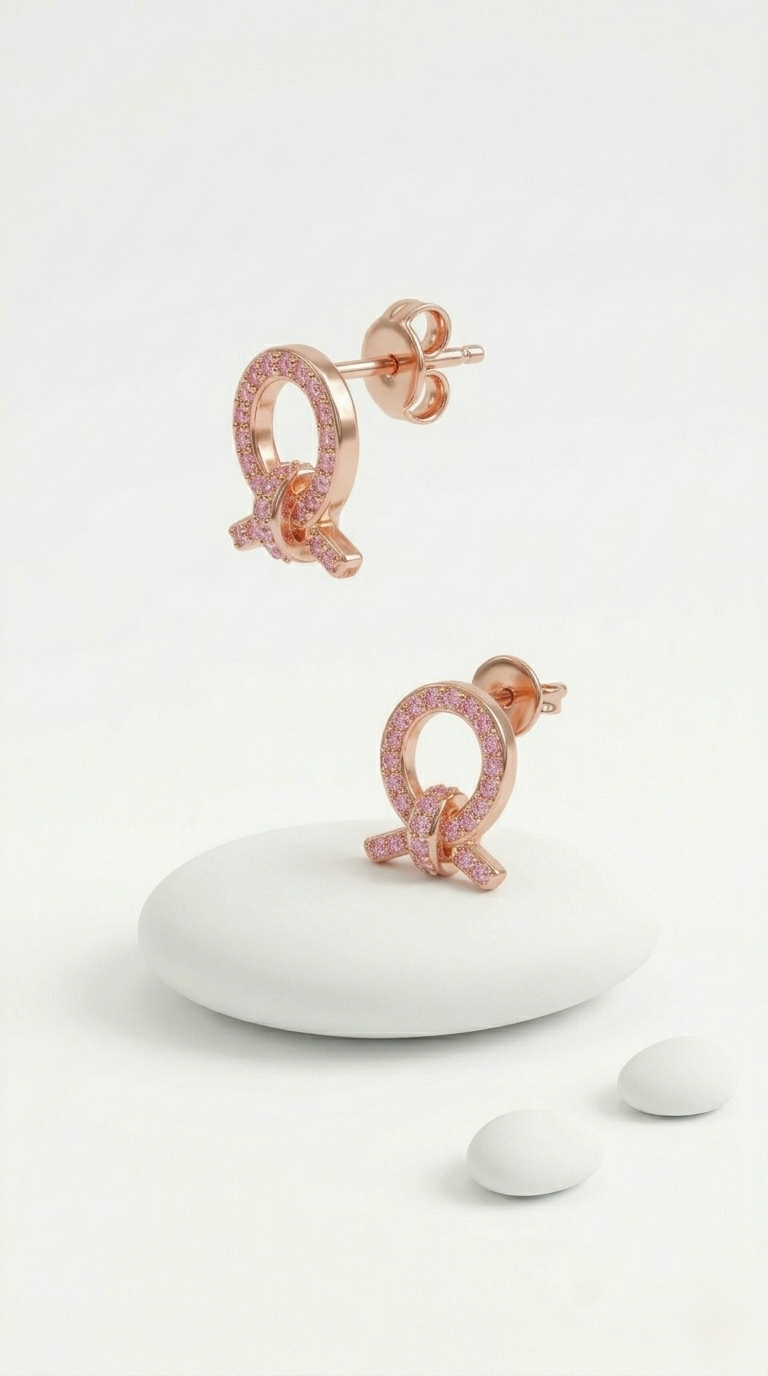 Rosé Knot Studs | 925 Sterling Silver