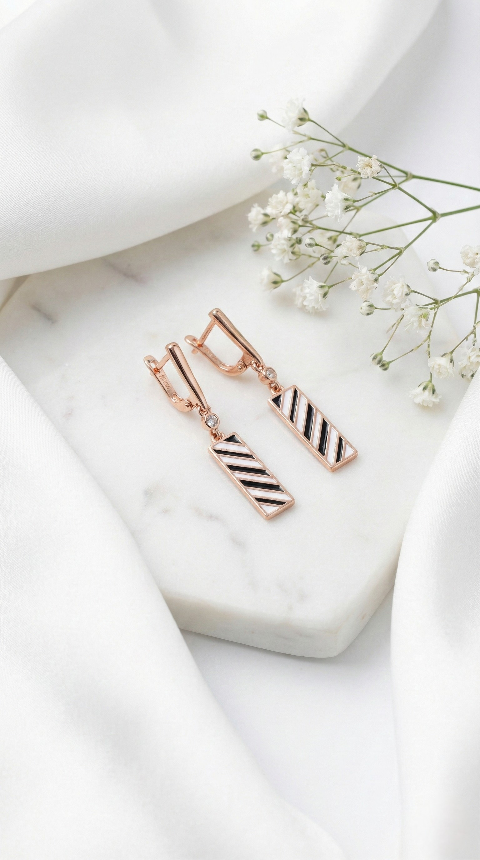 Noir Strata Drop Earrings | 925 Sterling Silver