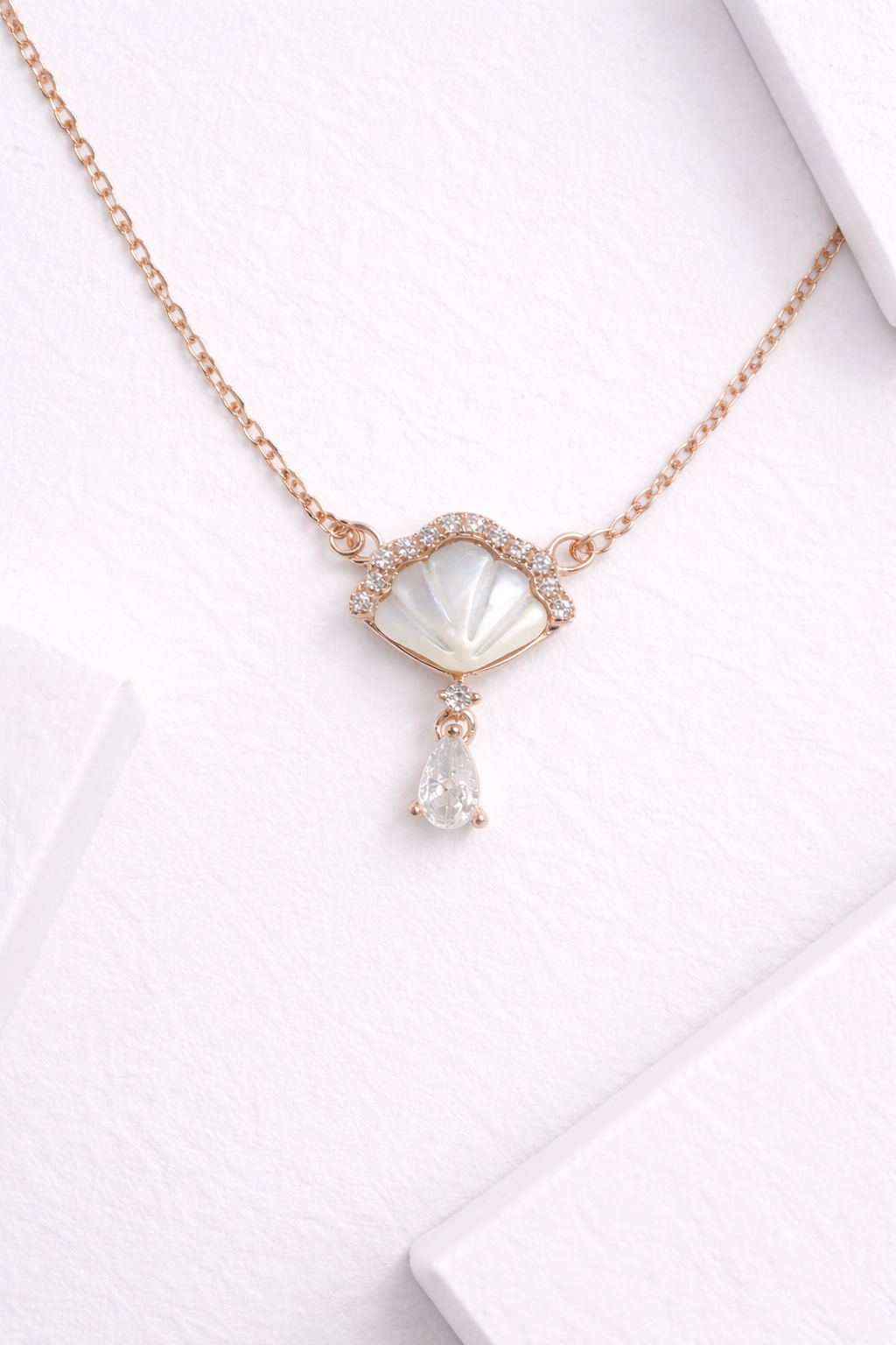 Celestia Shell Drop Necklace | 925 Sterling Silver