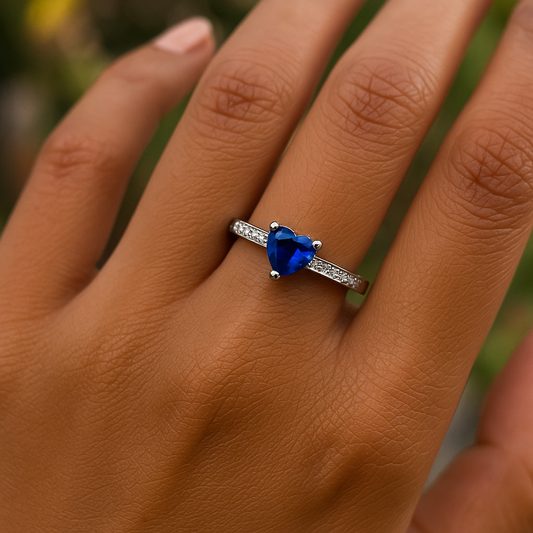 Sapphire Heart Ring