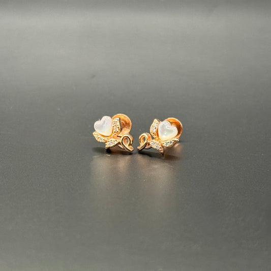 Twisted Heart Sparkle Studs Earrings