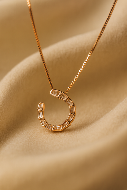 Halo Arc Necklace Sterling Silver