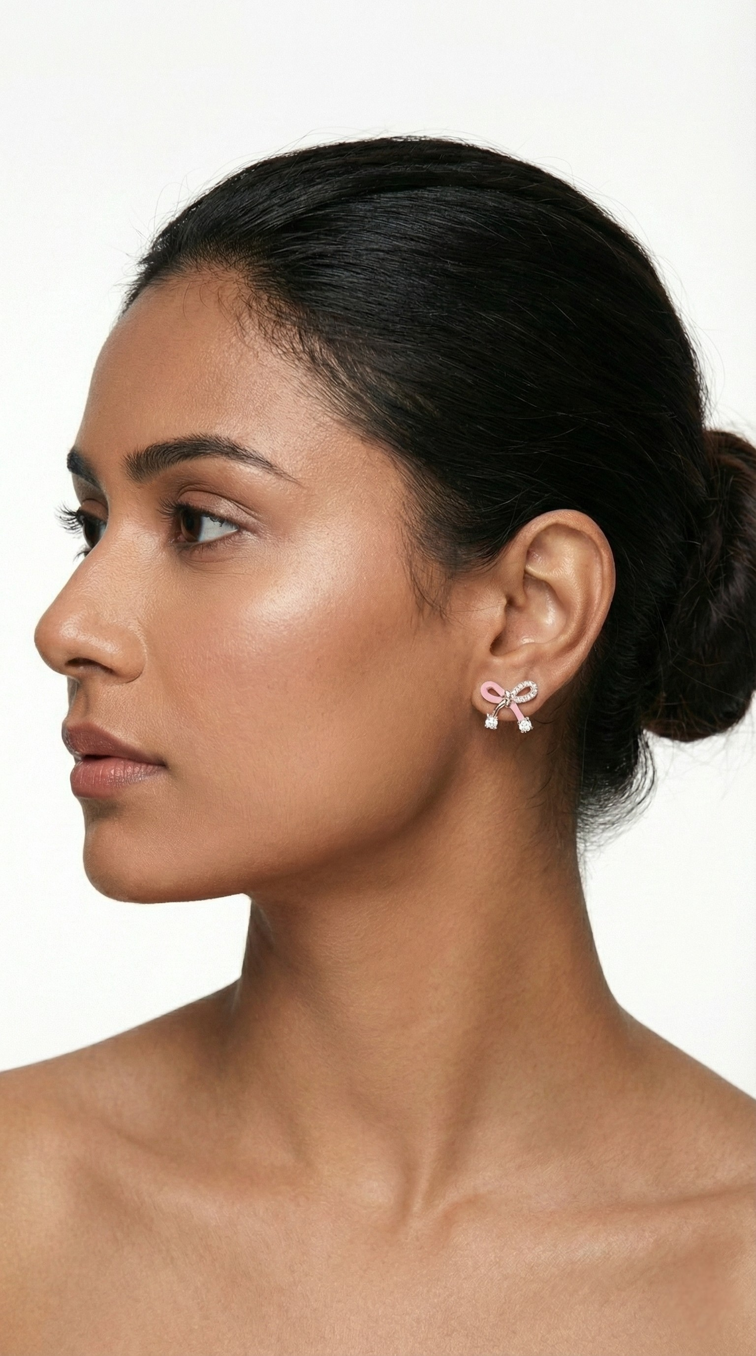 Rosetta Blush Bow Stud Earrings | 925 Sterling Silver