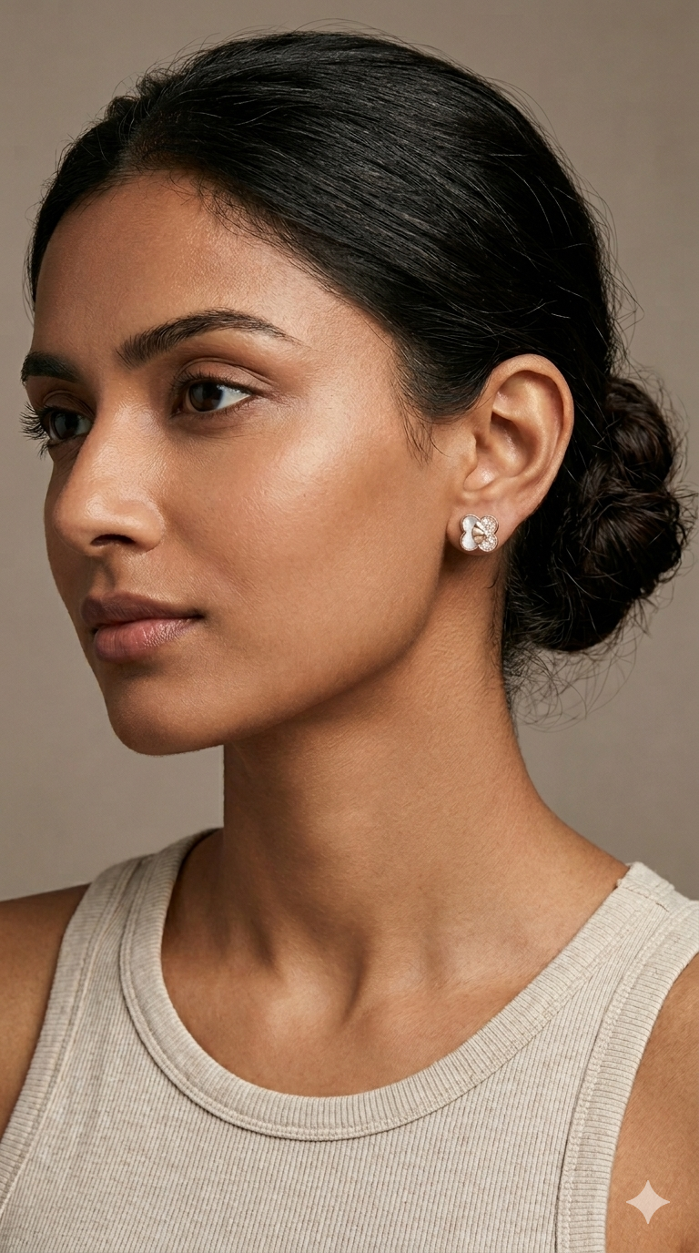 Solenne Clover Studs | 925 Sterling Silver