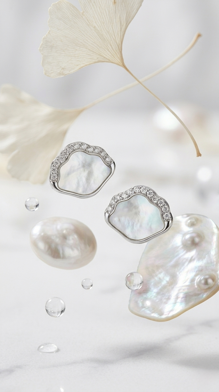 Nerra Pearl Studs | 925 Sterling Silver