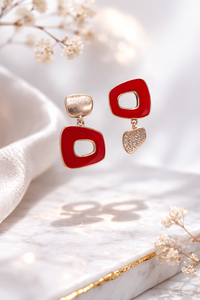 Sorelle Rouge Drop Earrings | 925 Sterling Silver