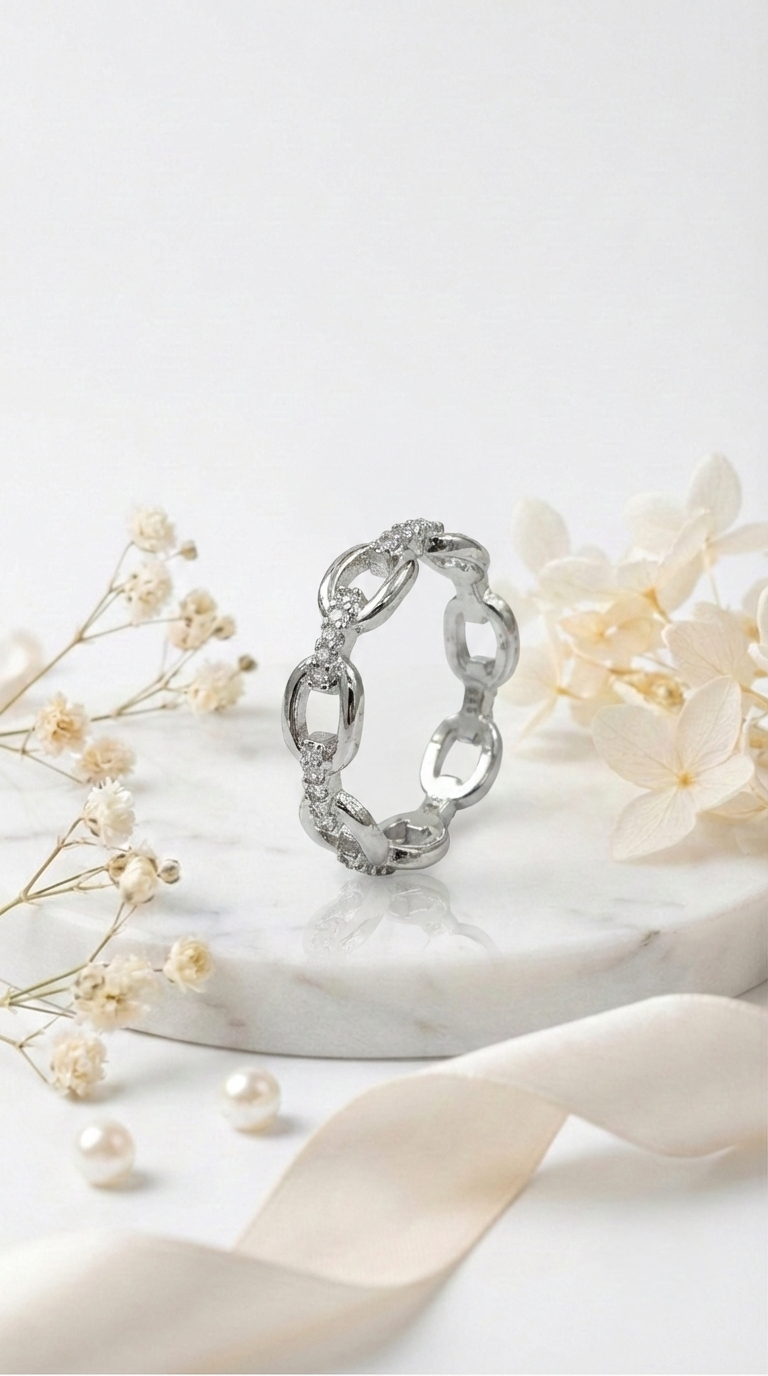 Velin Chain Luxe Band Ring | 925 Sterling Silver