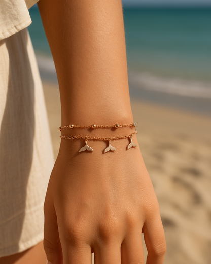 Whale Tail Rose Gold Bracelet