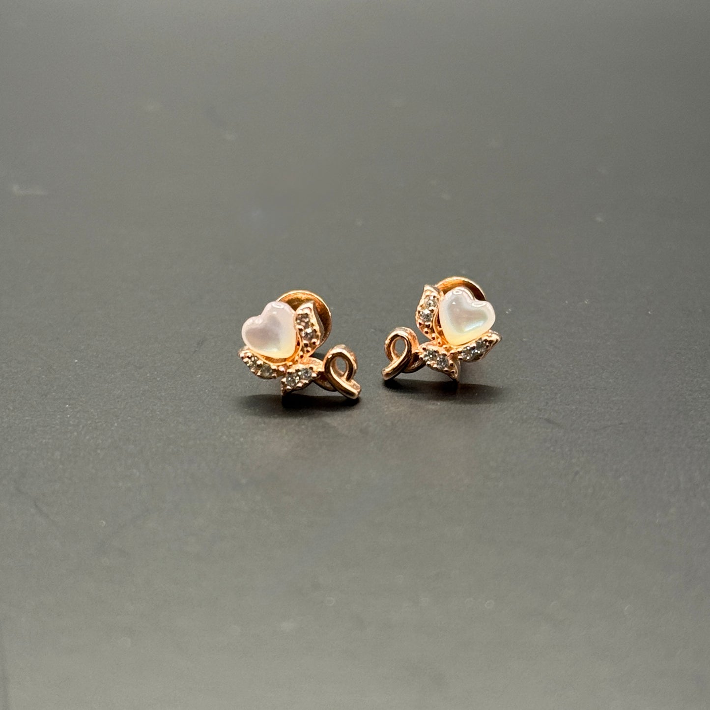 Twisted Heart Sparkle Studs Earrings