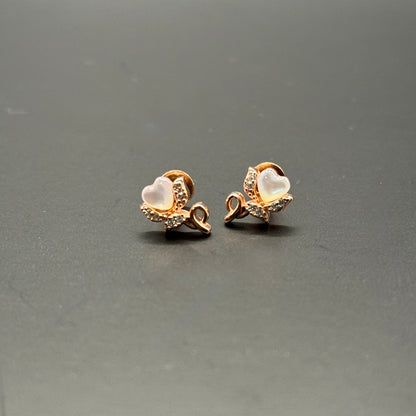 Twisted Heart Sparkle Studs Earrings