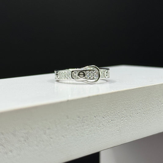 Buckle & Pave Motif Ring