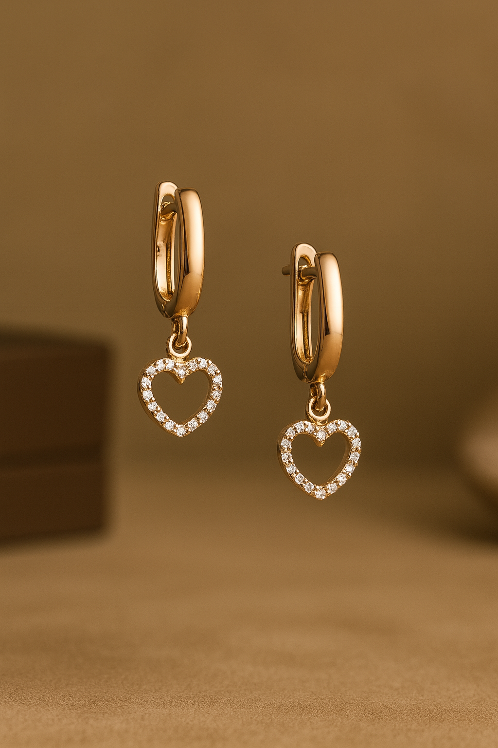 Amor Pavé Heart Earrings Sterling Silver