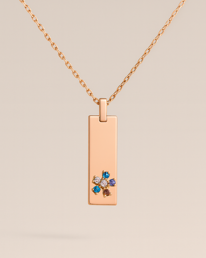 Aurora Bloom Bar Necklace Sterling Silver