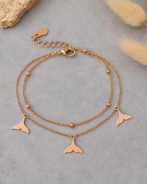 Whale Tail Rose Gold Bracelet