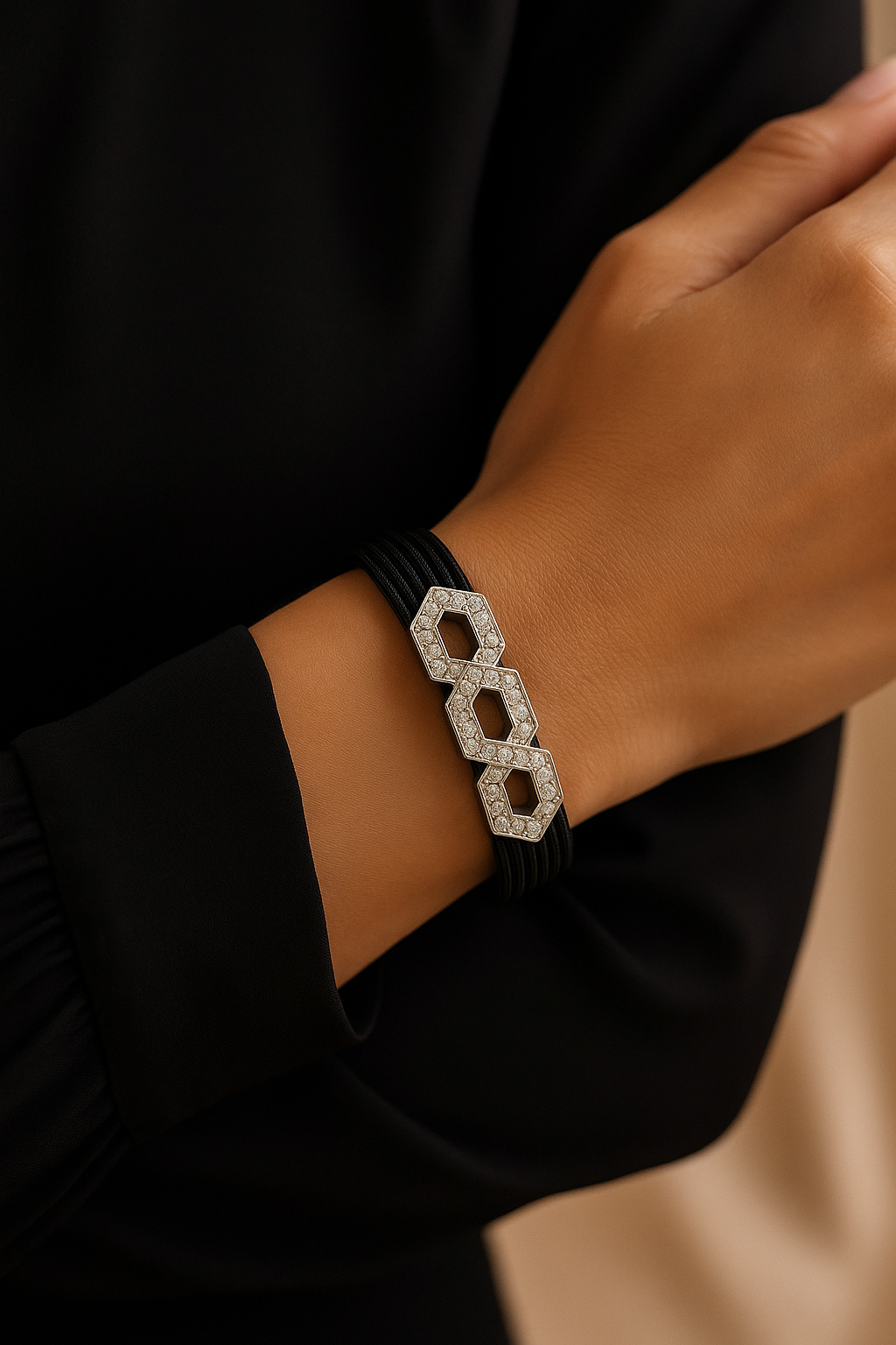 Hexa Elegance Sterling Silver Bracelet