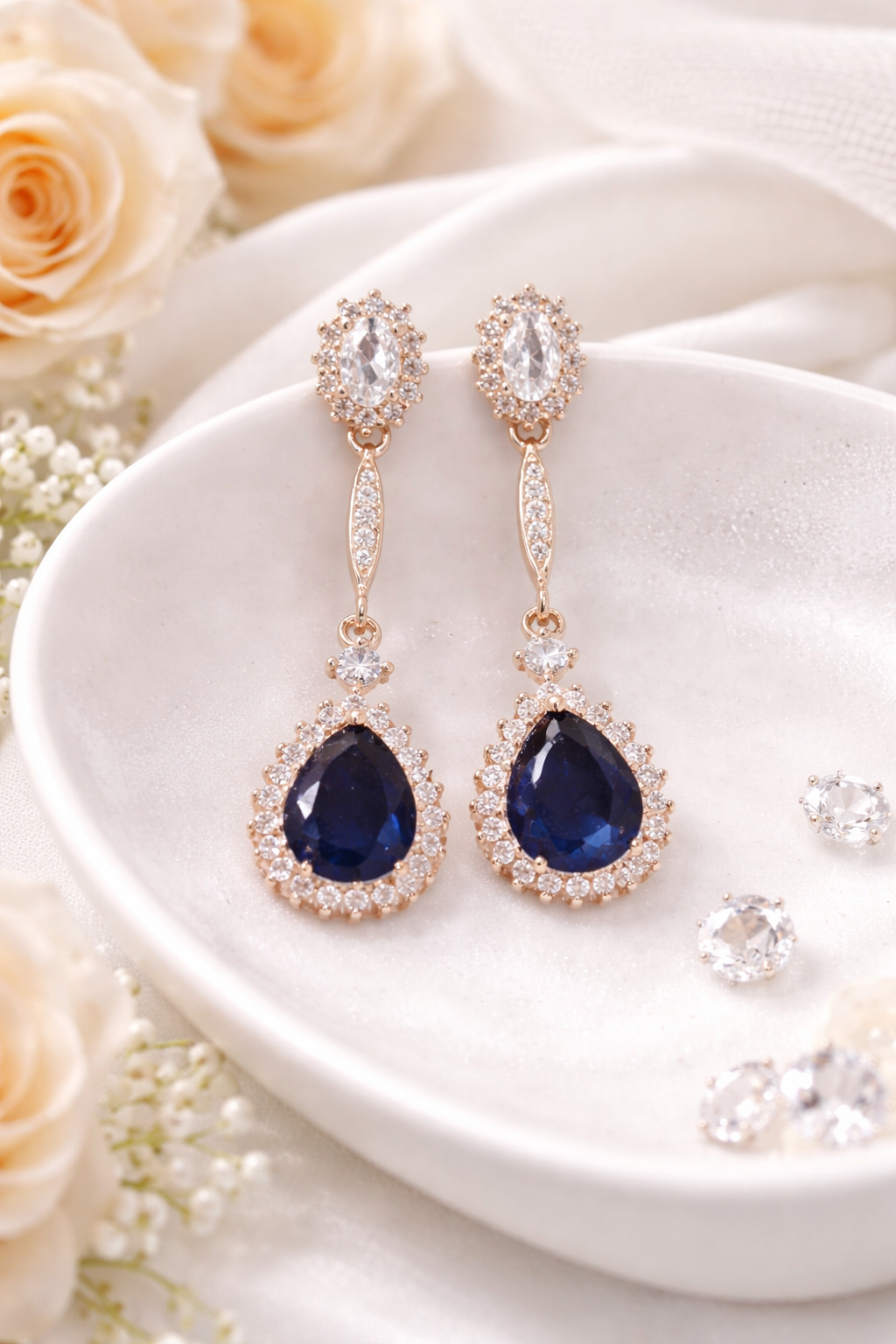 Bleu Velours Drop Earrings | 925 Sterling Silver