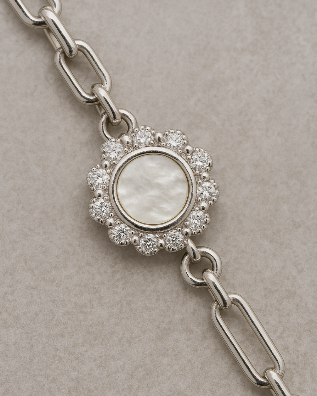 Floral Halo Bracelet Sterling Silver