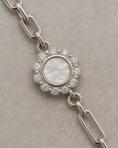 Floral Halo Bracelet Sterling Silver