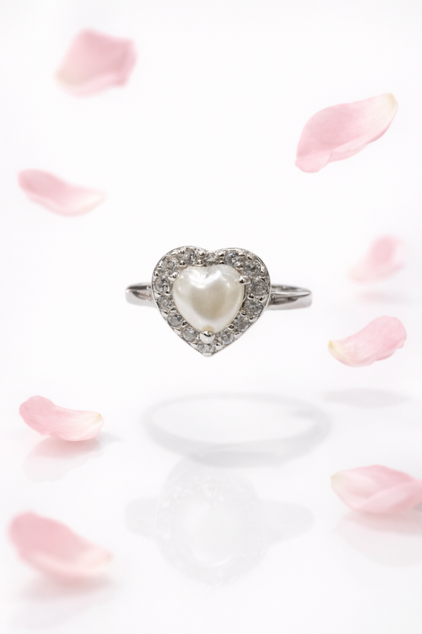 Éclat Pearl Love Ring | 925 Sterling Silver