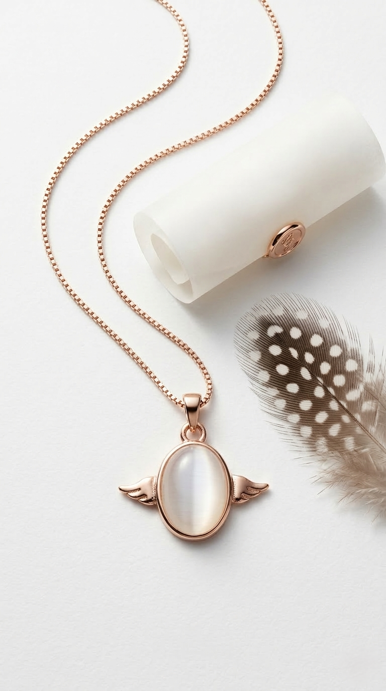 Elara Angel Pendant Necklace | 925 Sterling Silver