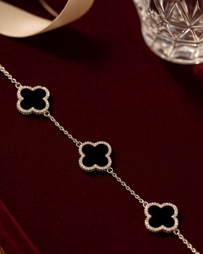 Noir Clover Bracelet Sterling Silver