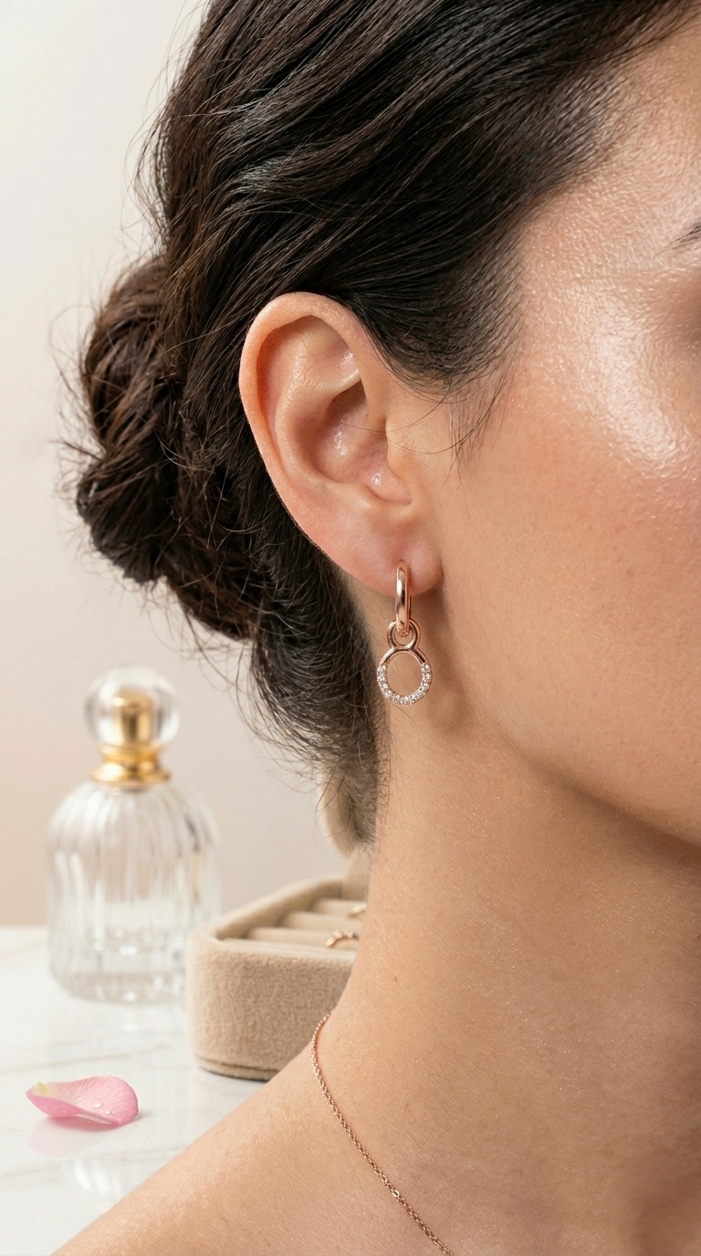 Élan Halo Drop Hoops | 925 Sterling Silver