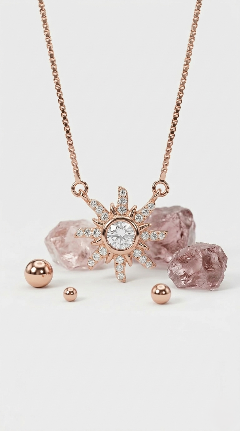 Solara Radiant Pendant Necklace | 925 Sterling Silver