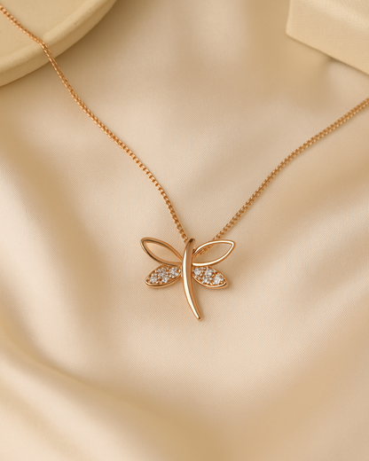 Aurelia Dragonfly Pendant Necklace Sterling Silver