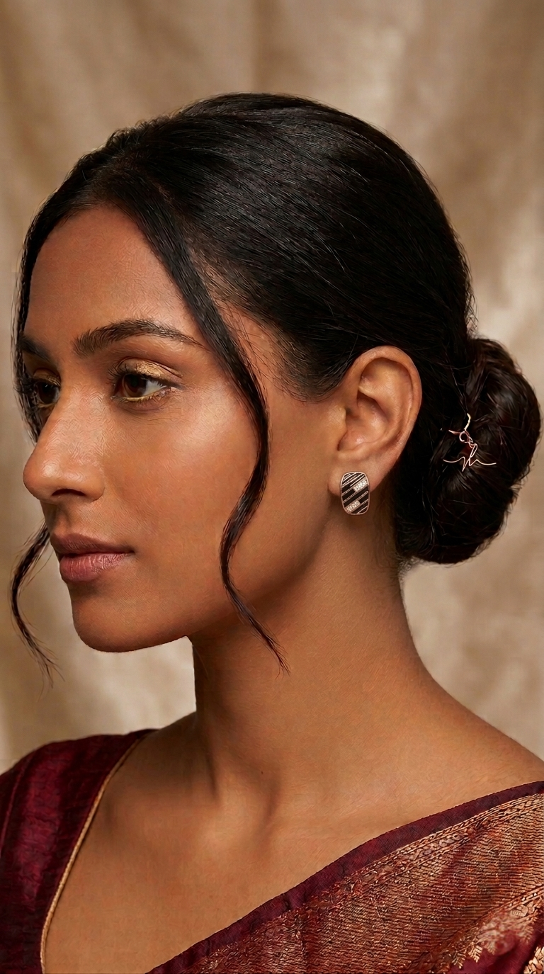 Noir Strata Stud Earrings | 925 Sterling Silver