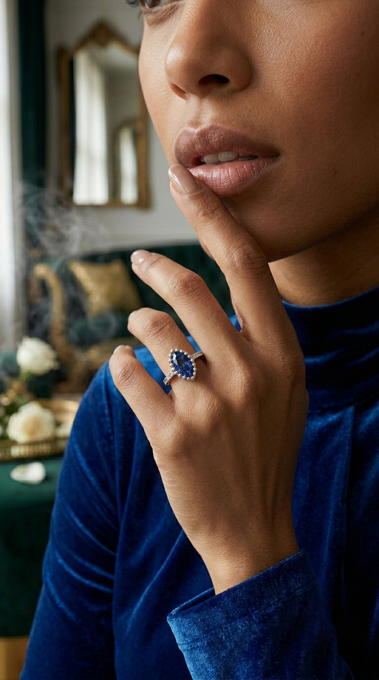 Caelis Azure Marquis Ring | 925 Sterling Silver