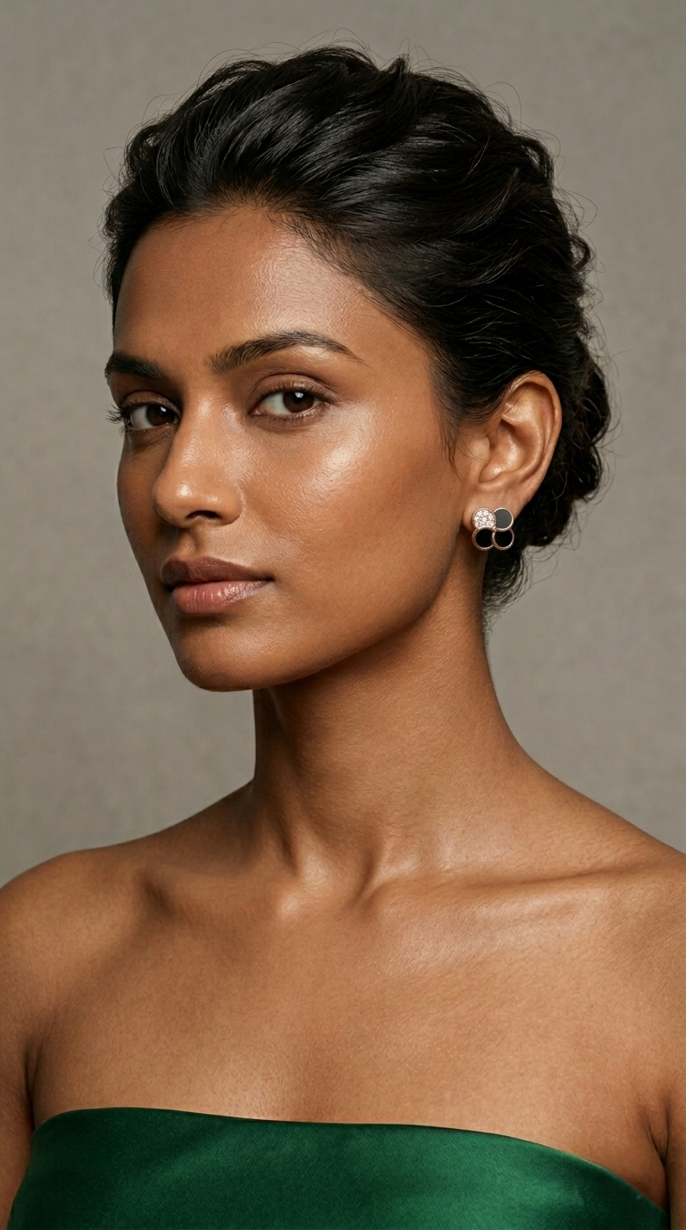 Noir Clover Stud Earrings | 925 Sterling Silver