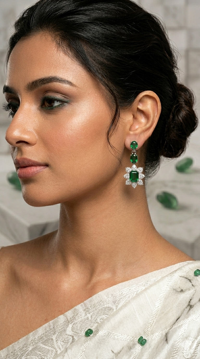 Elyra Emerald Drops | 925 Sterling Silver