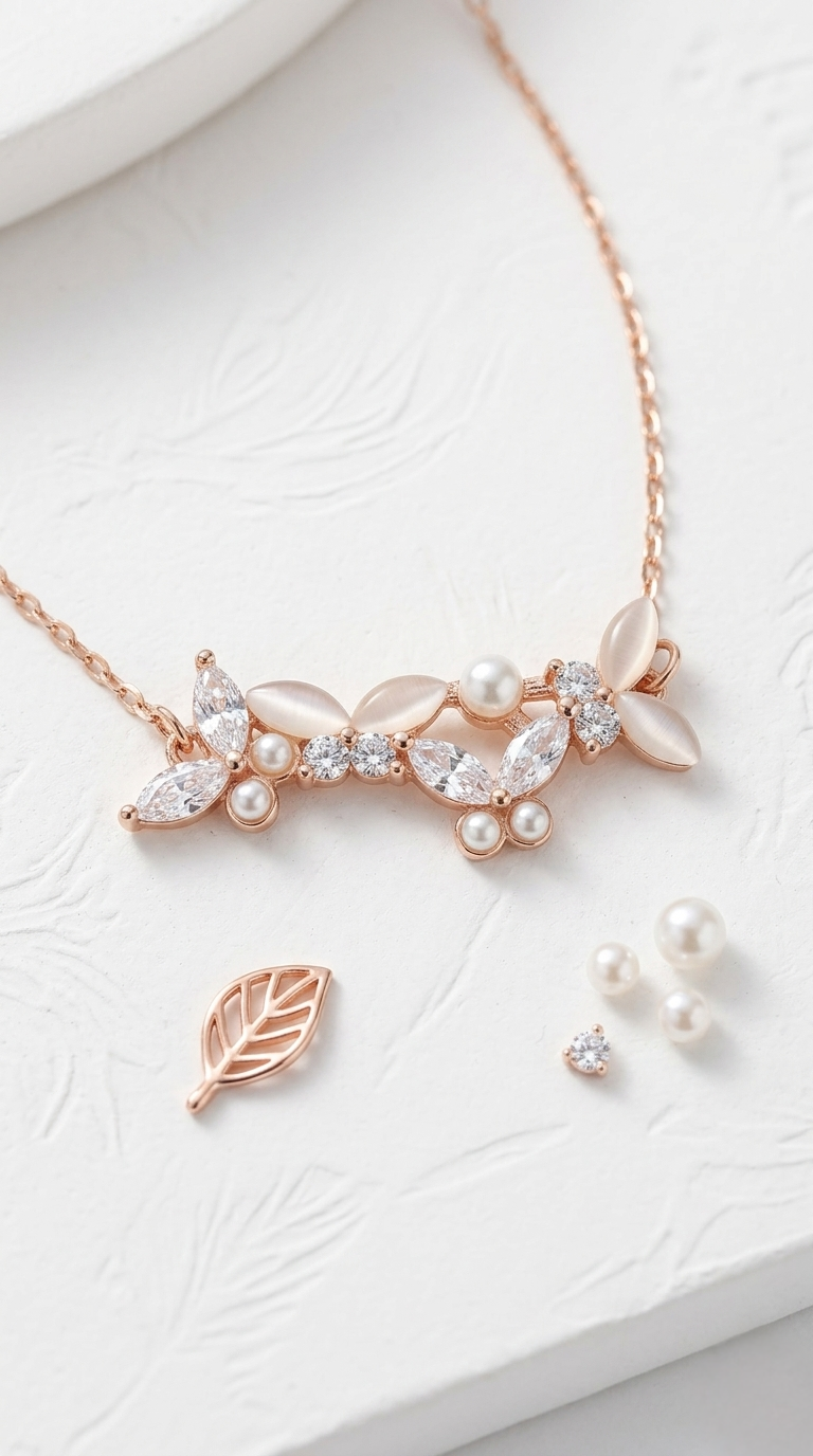 Lunelle Floral Pearl Chain | 925 Sterling Silver