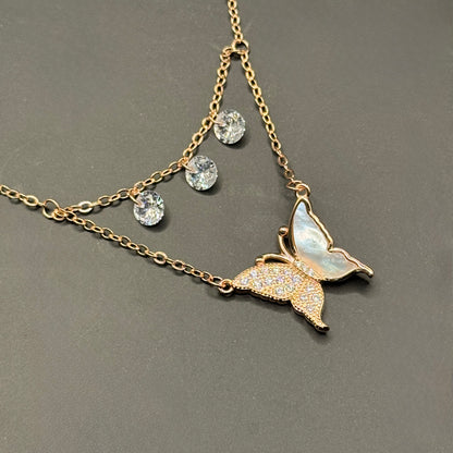 Butterfly Charm Layered Necklace