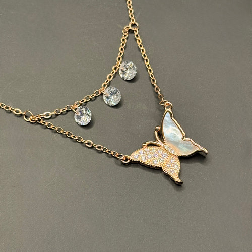 Butterfly Charm Layered Necklace