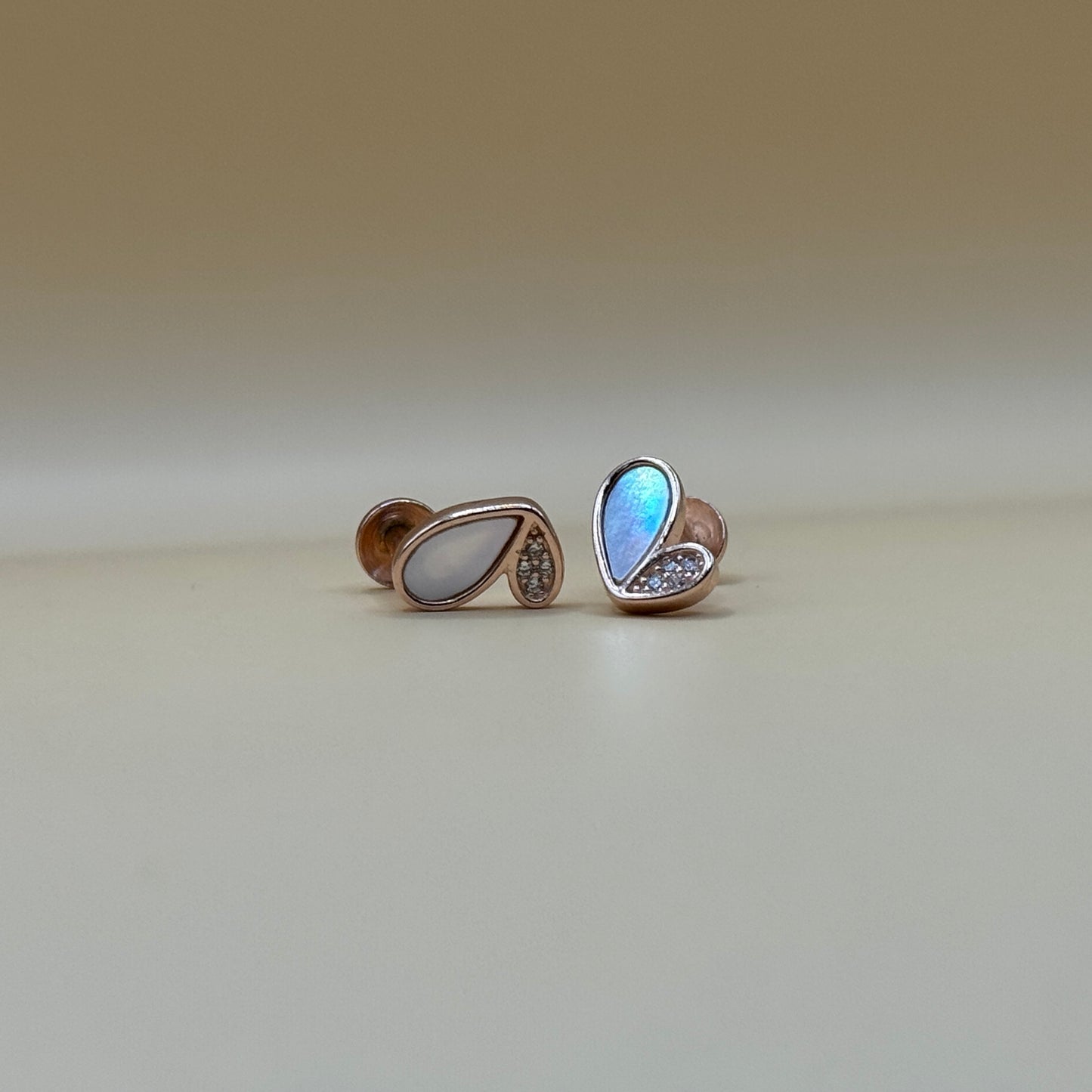Rose Glow Wing Stud Earrings