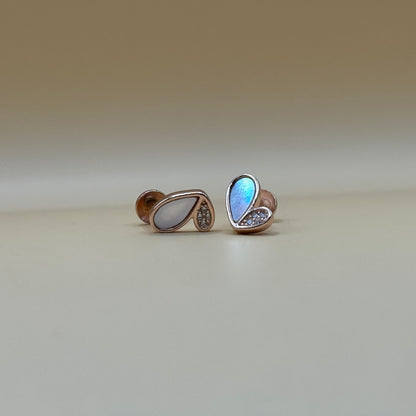 Rose Glow Wing Stud Earrings