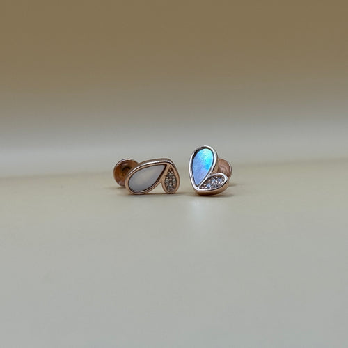 Rose Glow Wing Stud Earrings