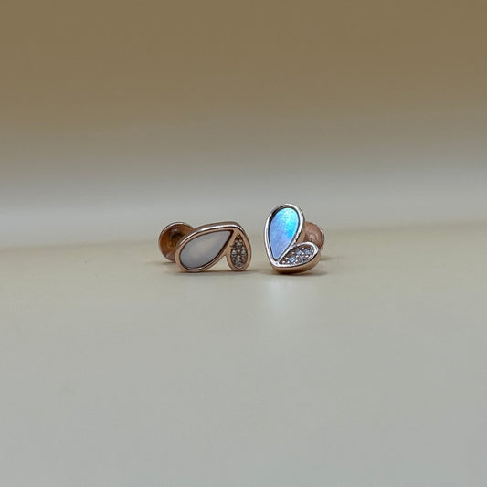 Rose Glow Wing Stud Earrings