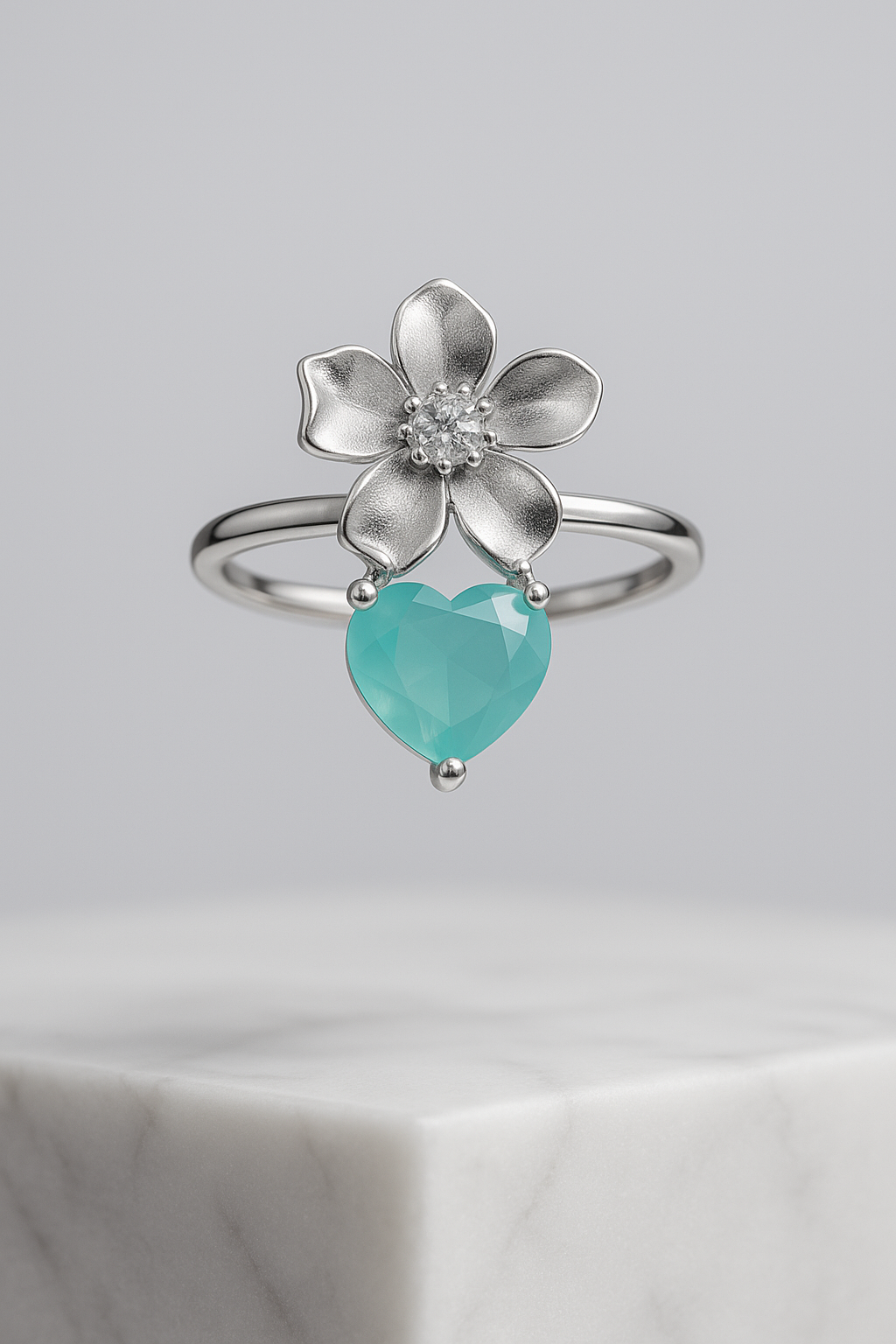Petal & Heart Dream Ring - Sterling Silver