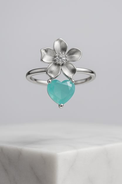 Petal & Heart Dream Ring - Sterling Silver