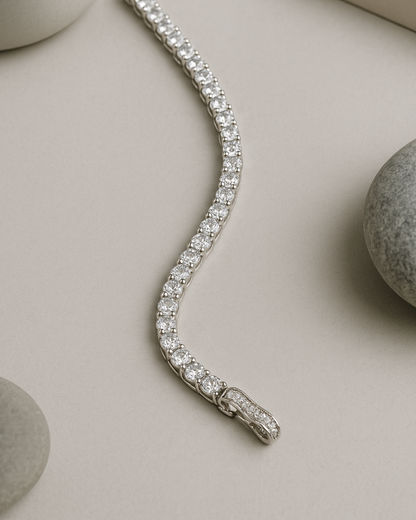 Prism Halo Tennis Bracelet Sterling Silver