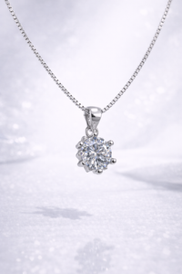 Lunette Solitaire Necklace | 925 Sterling Silver
